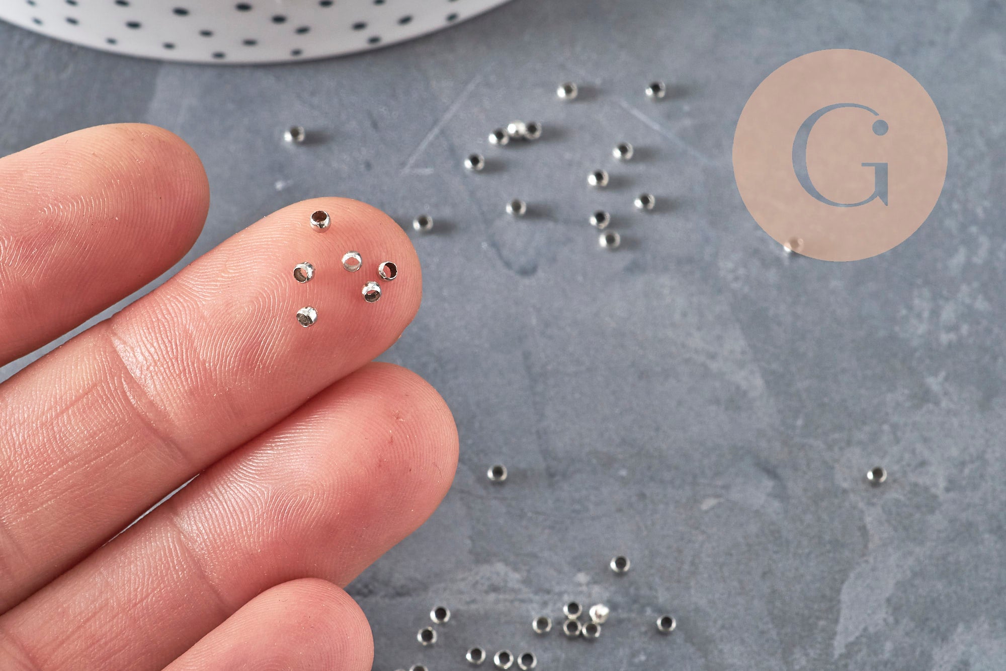 Gingerlily Perles à écraser laiton platine 2 mm 1 g sans nickel
