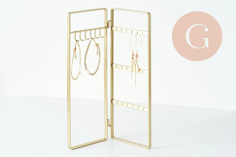 Gingerlily Boîtes Présentoir G9477 porte-bijoux laiton doré 28cm
