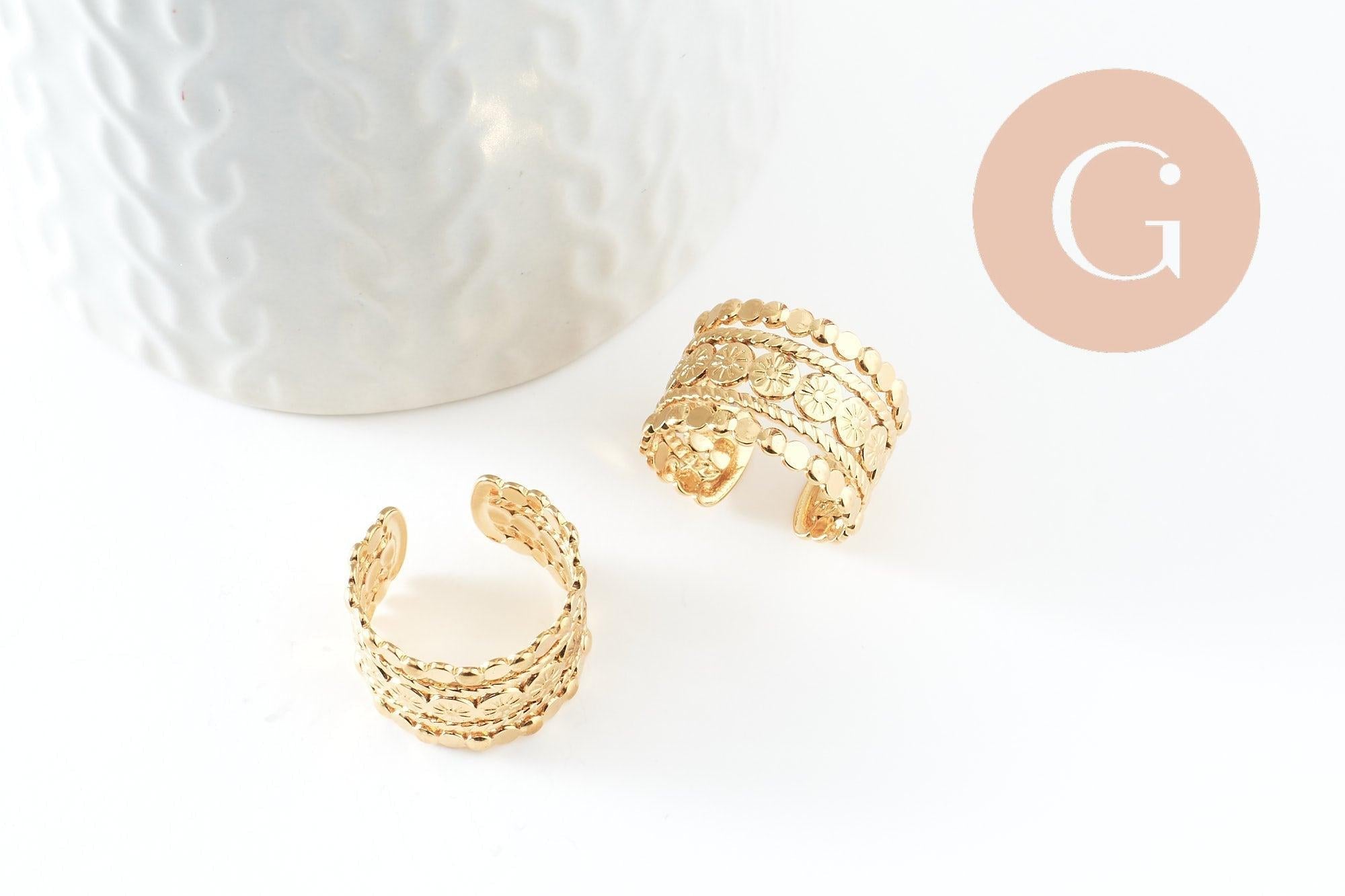 Gingerlily bague pois bague acier doré taille 54 x1 inox