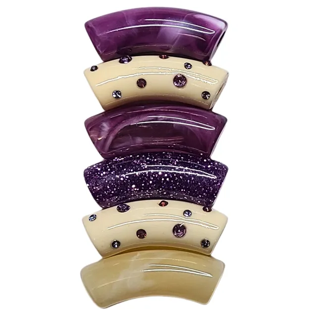ARTSHOP Camaieux 219 tubes incurvés perles x6 violet 12mm