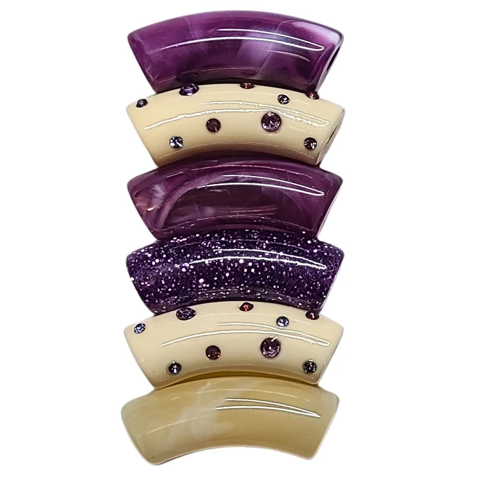 ARTSHOP Camaieux 219 tubes incurvés perles x6 violet 12mm
