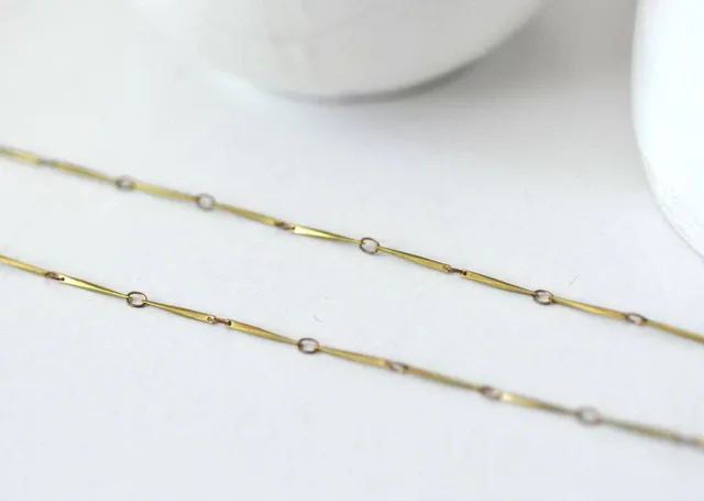 Gingerlily Chaînes pour bijoux DIY maille losanges laiton brut 50 cm