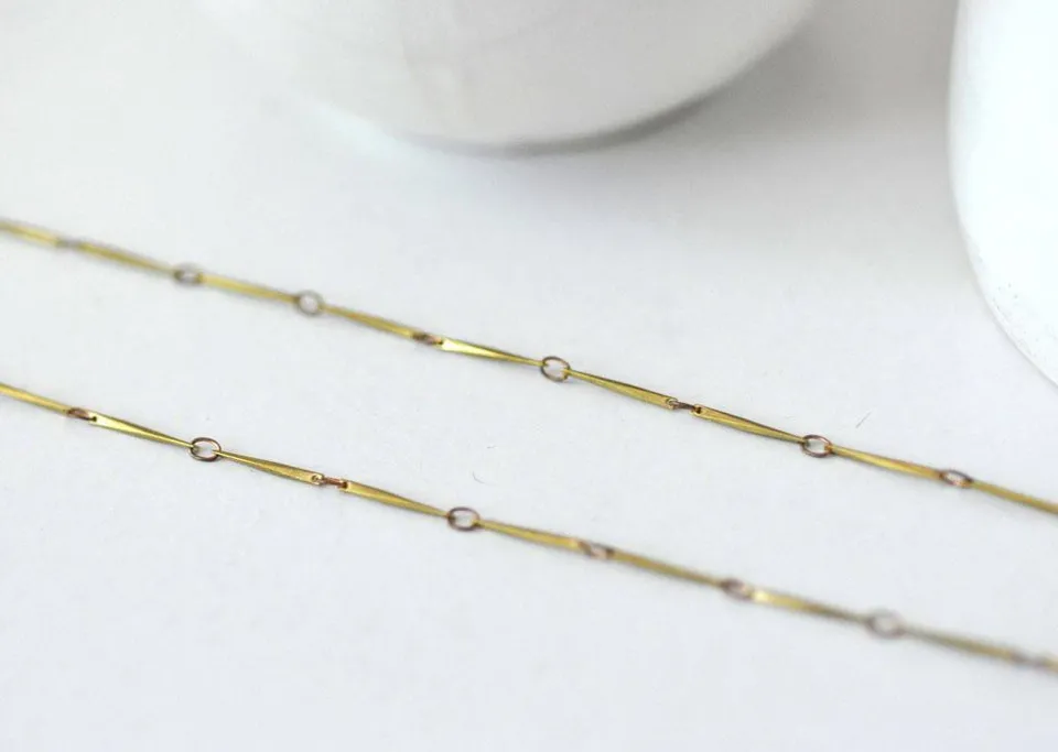 Gingerlily Chaînes pour bijoux DIY maille losanges laiton brut 50 cm