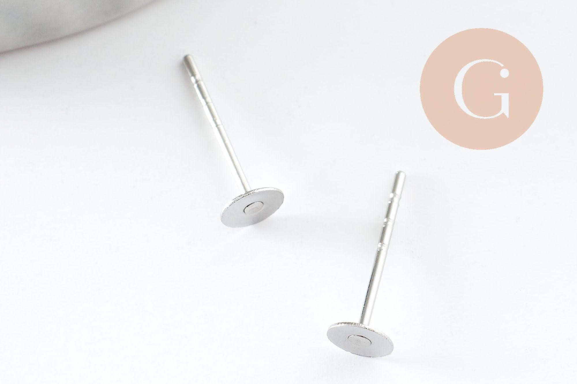Gingerlily Clous puces oreille inox 4mm platine x50