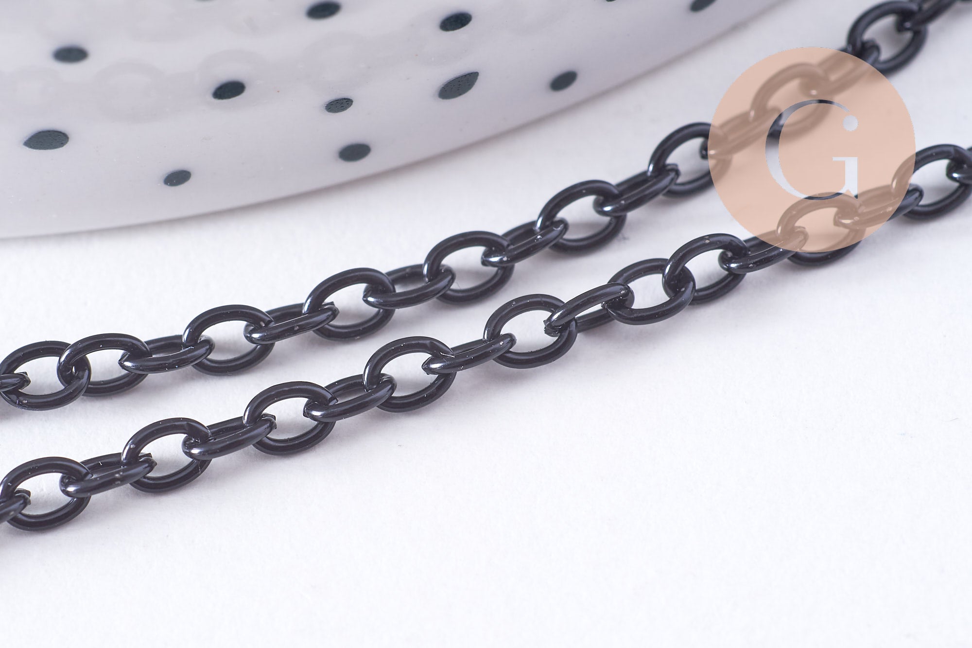 Gingerlily Chaîne forçat fer noir intense 3.7mm 1 mètre G10743