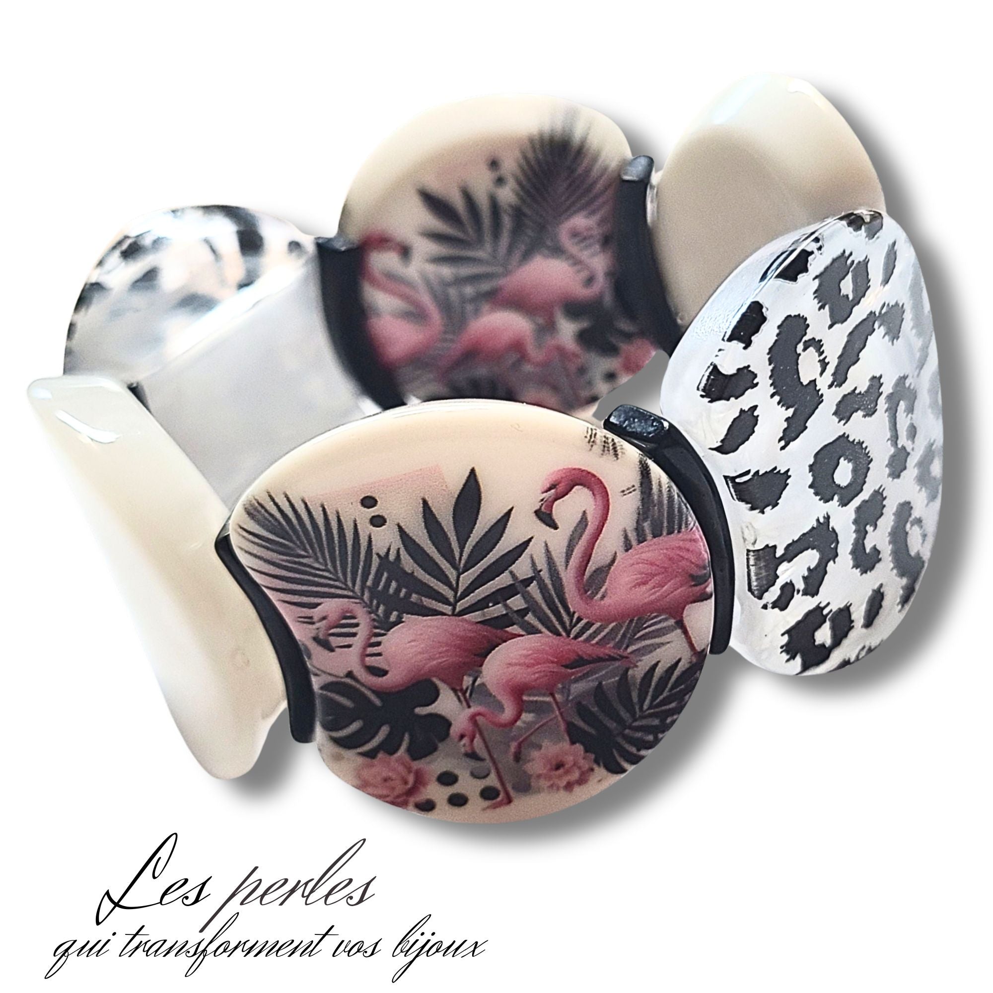 ARTSHOP Moon Léopard Flamant kit bracelet sans aiguille acrylique