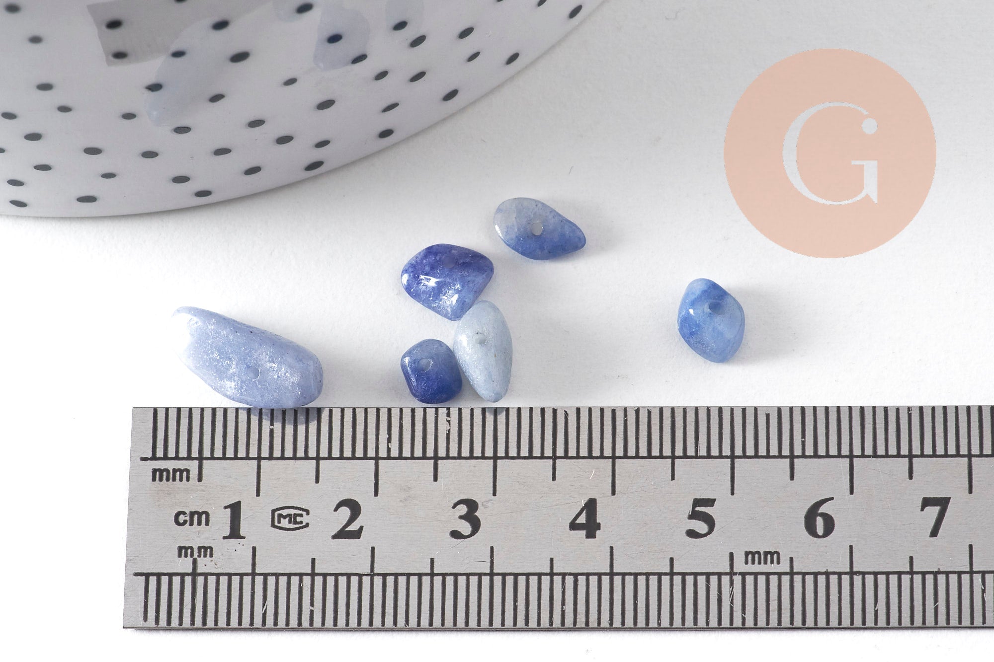 Gingerlily Perles aventurine bleue chips 5-11mm sachet 55g