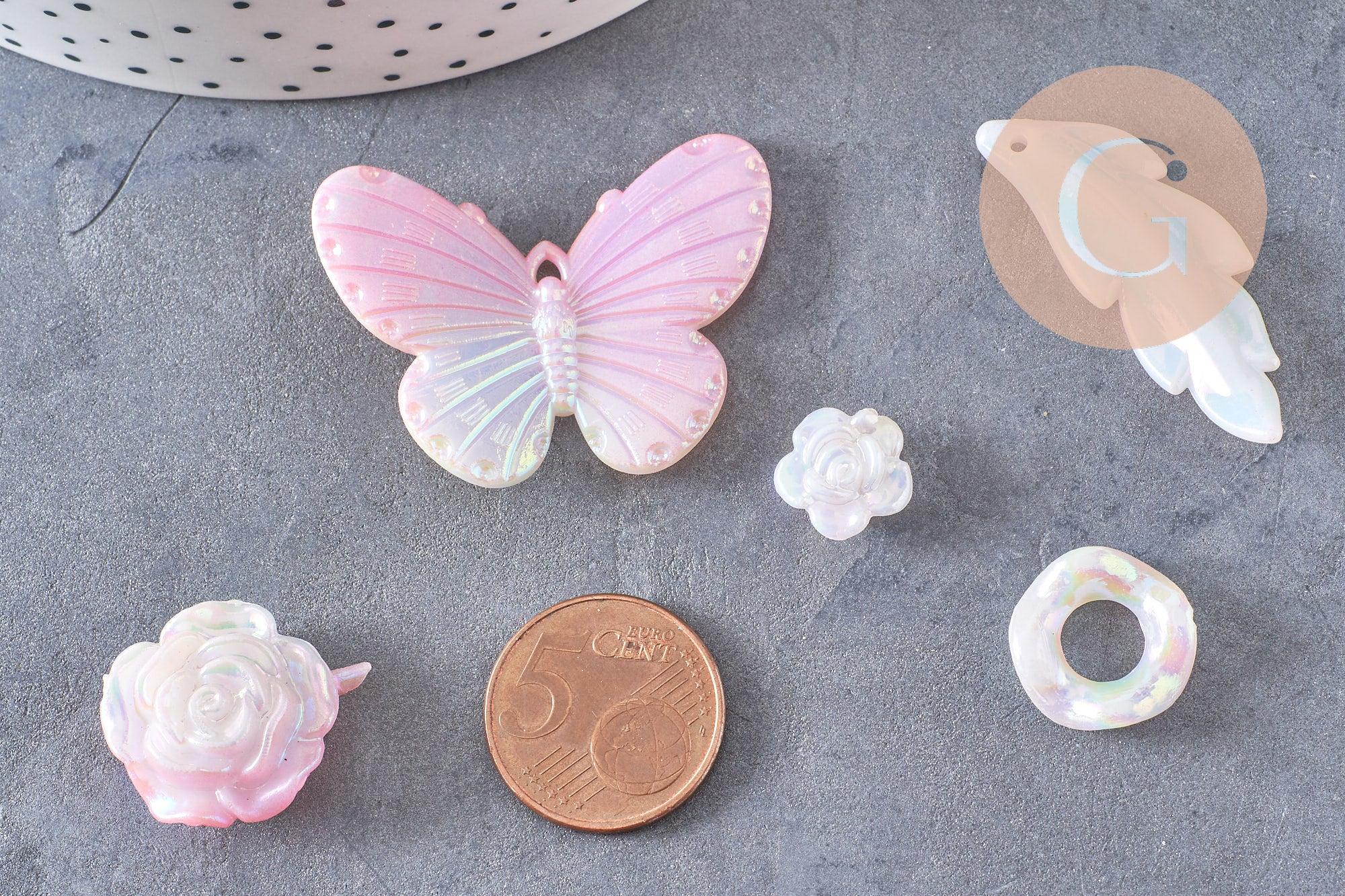 Gingerlily Perles DIY mix plastique rose 10g 8-32mm