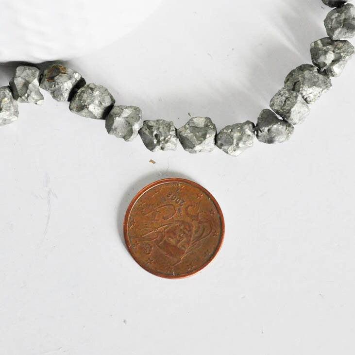Gingerlily Perles pyrite nugget G1947 perles pierre fil 40 cm