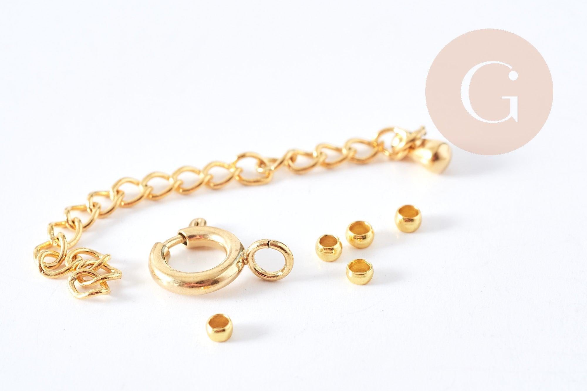 Gingerlily Vecchio doré kit collier lettres zircon 40cm hématite