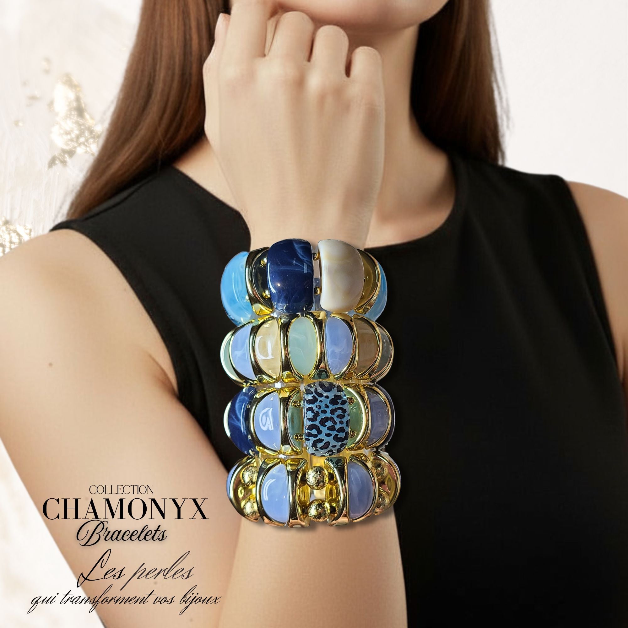 ARTSHOP Chamonyx 19 palet dôme Bleu marine marbré x1