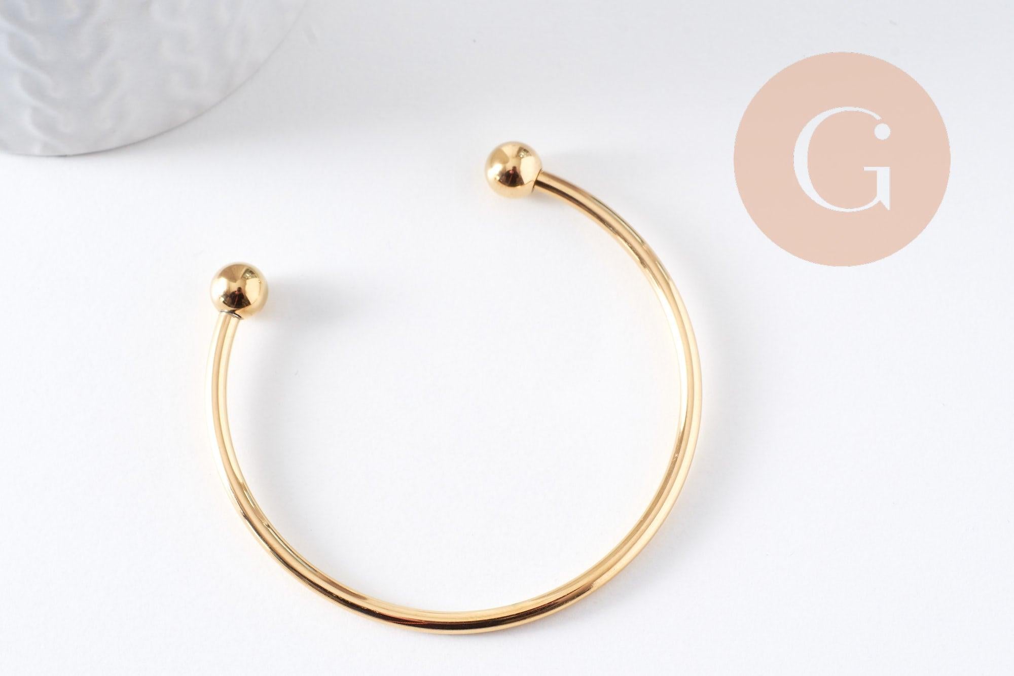 Gingerlily G10311 bracelet jonc ouvert doré 60mm x1