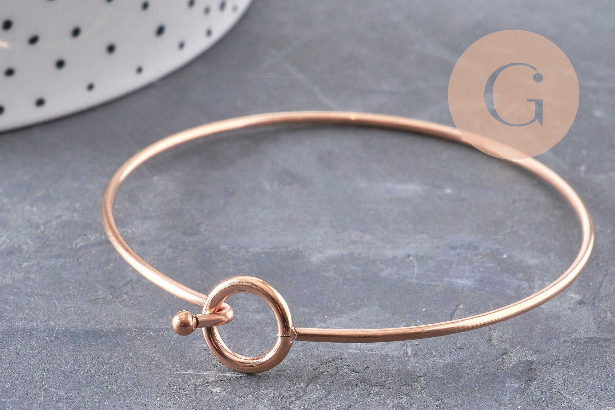 Gingerlily G11029 bracelet jonc ouvrable or rose 60mm acier