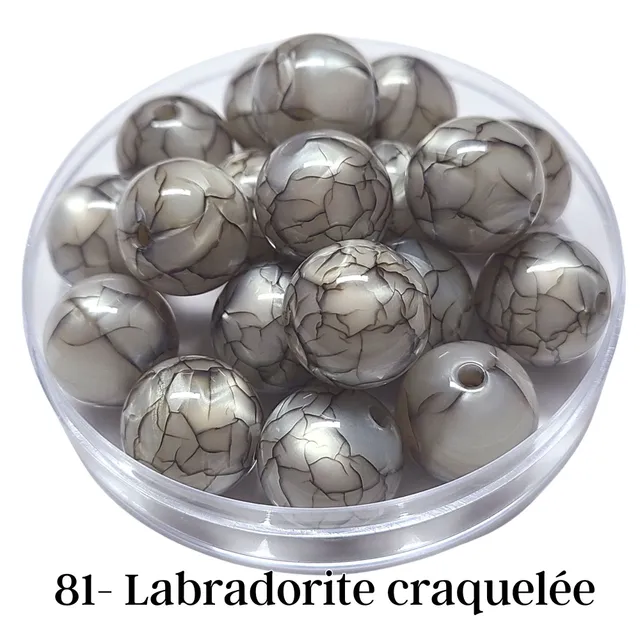 ARTSHOP Boules 20MM 81 perles labradorite craquelée x1