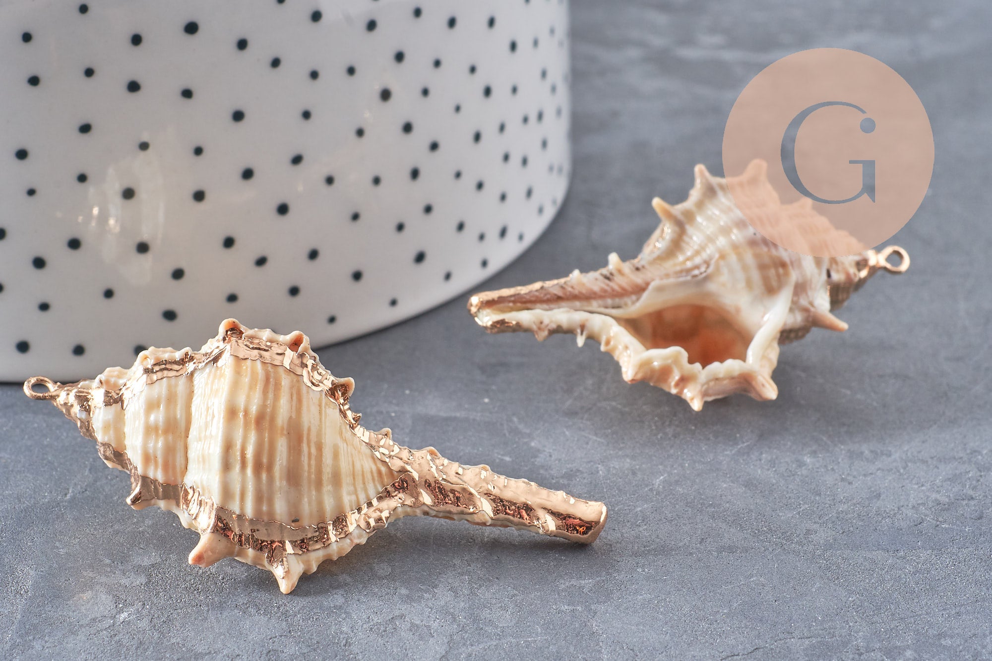 Gingerlily Pendentif coquillage G6465 pendentif doré 50-64 mm