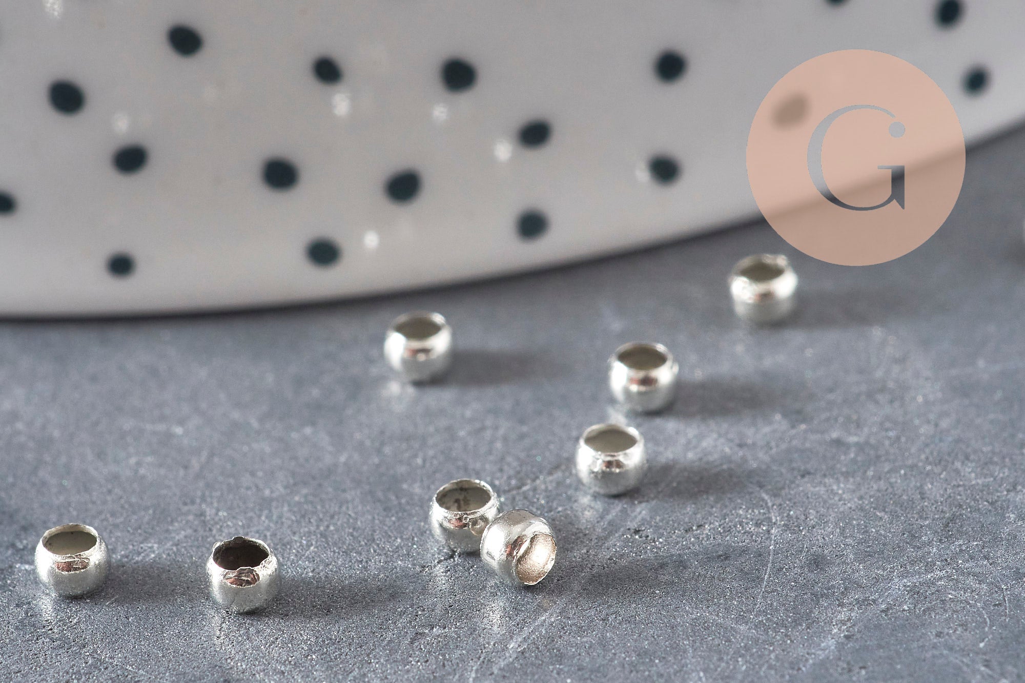 Gingerlily G11207 perles à écraser laiton argenté 3mm 2g