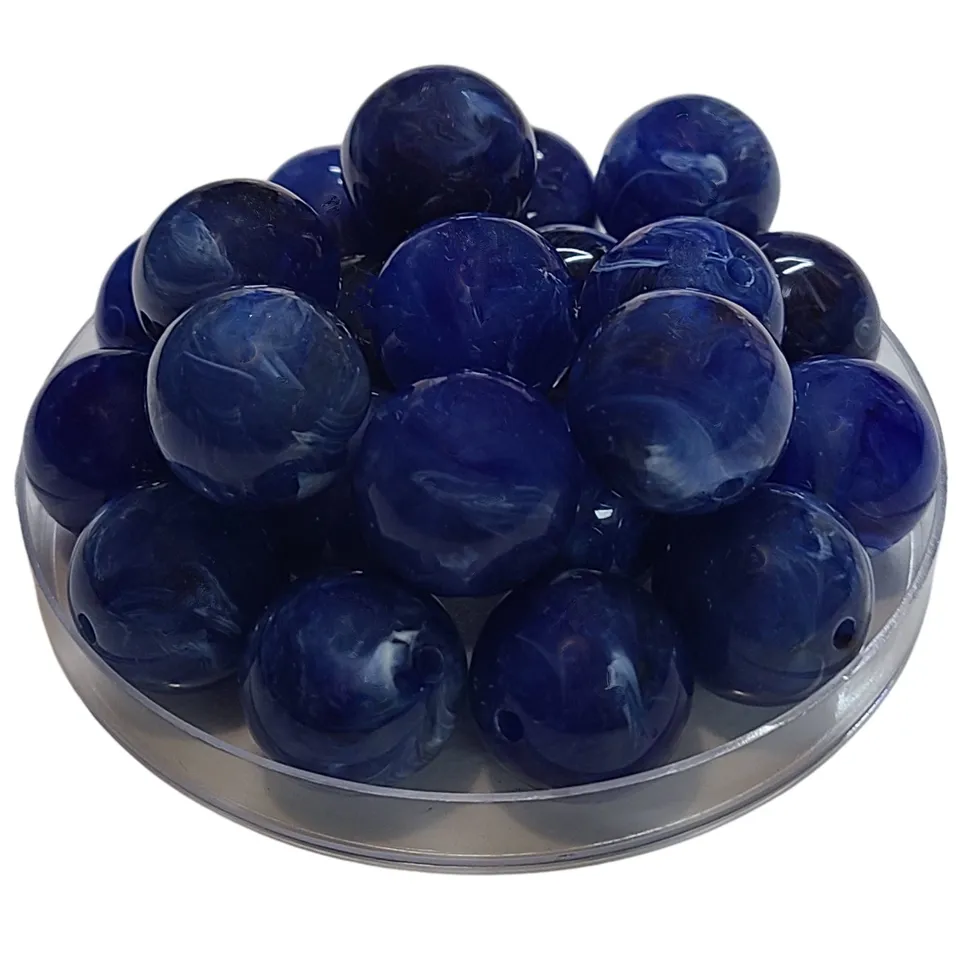 ARTSHOP Boules 20MM 255 perle bleu marbré x1