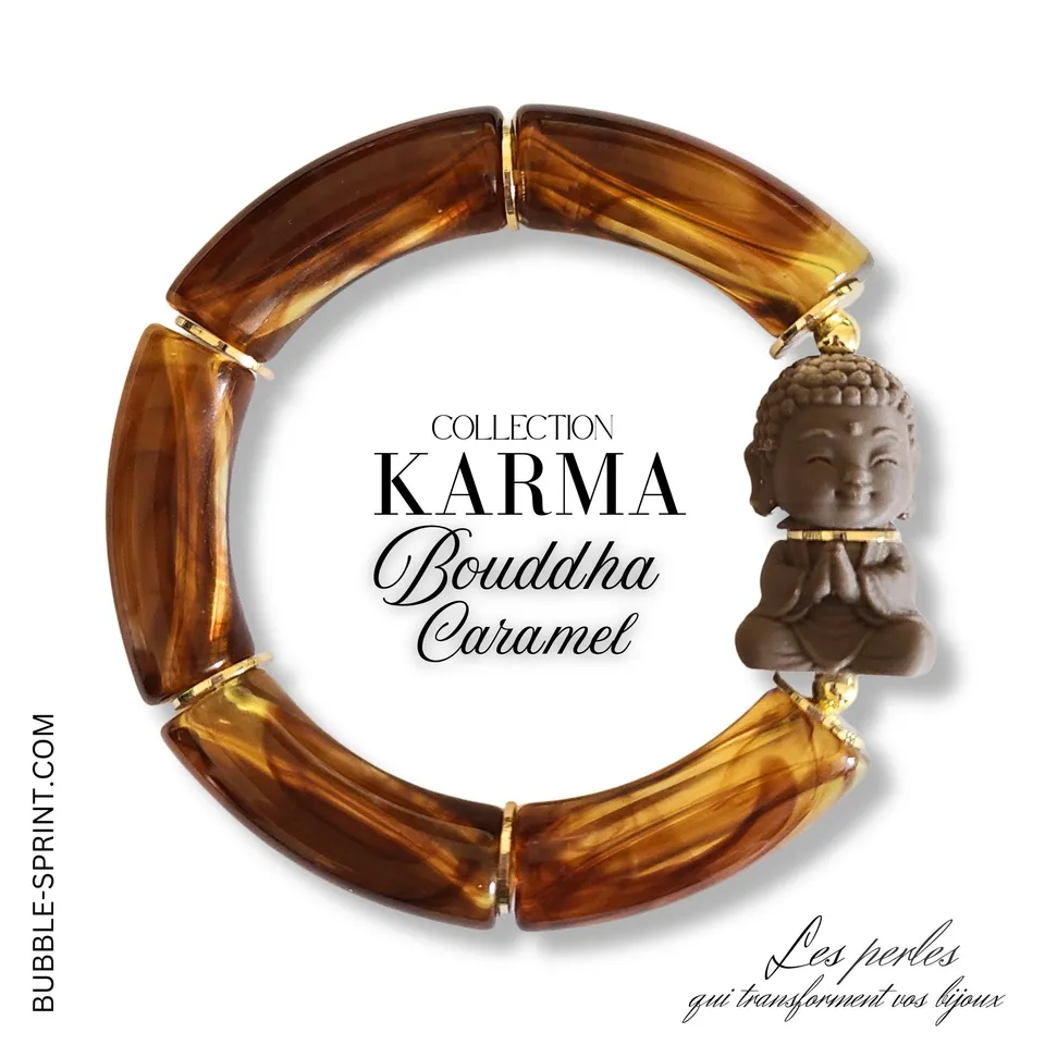 ARTSHOP KARMA Bouddha Caramel kit bracelet élastique