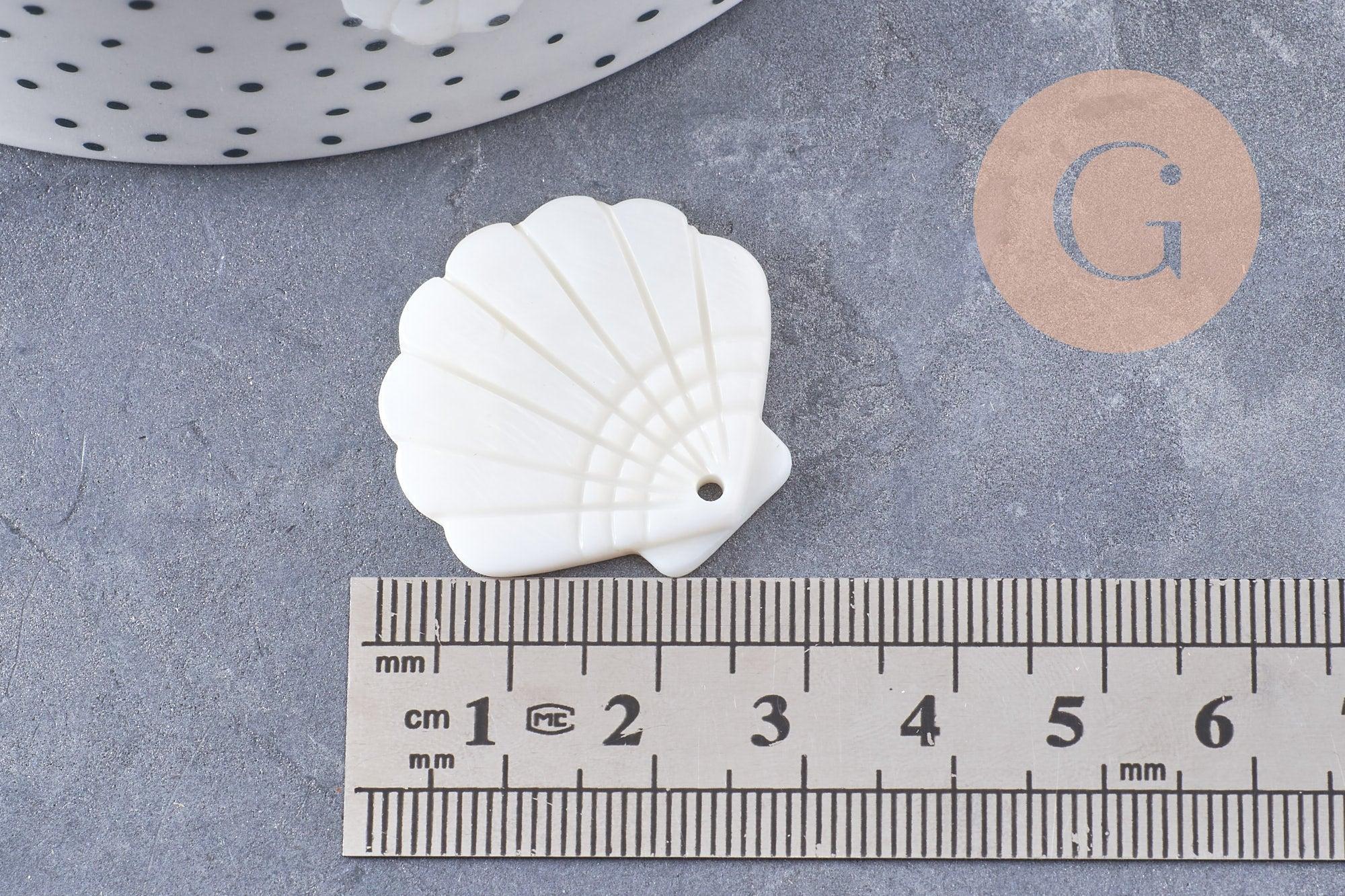 Gingerlily G10089 pendentif coquillage nacre blanche x2