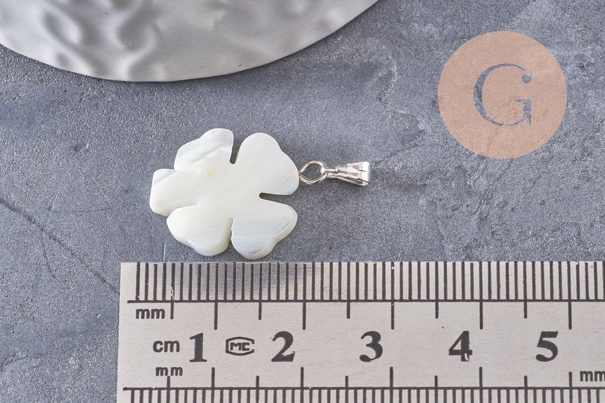 Gingerlily Pendentifs G9920 pendentif trèfle nacre blanc 20mm