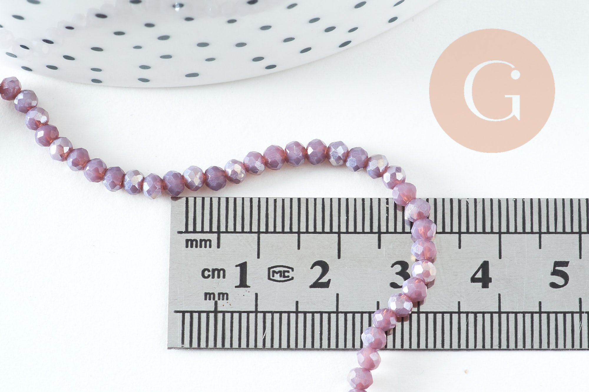Gingerlily G10726 perles abacus lilas irisé 34cm
