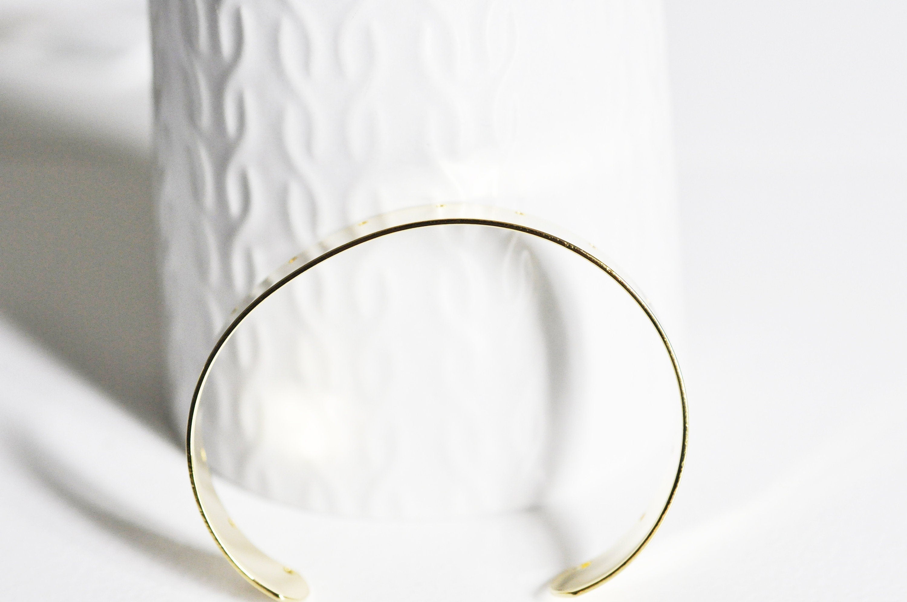 Gingerlily Perles Bracelet jonc doré 16K 60mm x1 percé