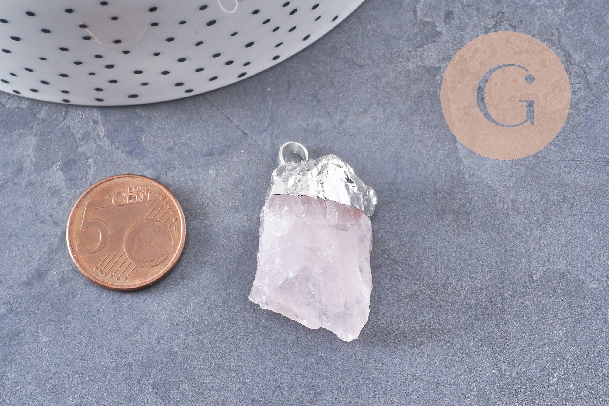 Gingerlily Pendentifs Pendentif quartz rose brut 22-55mm x1