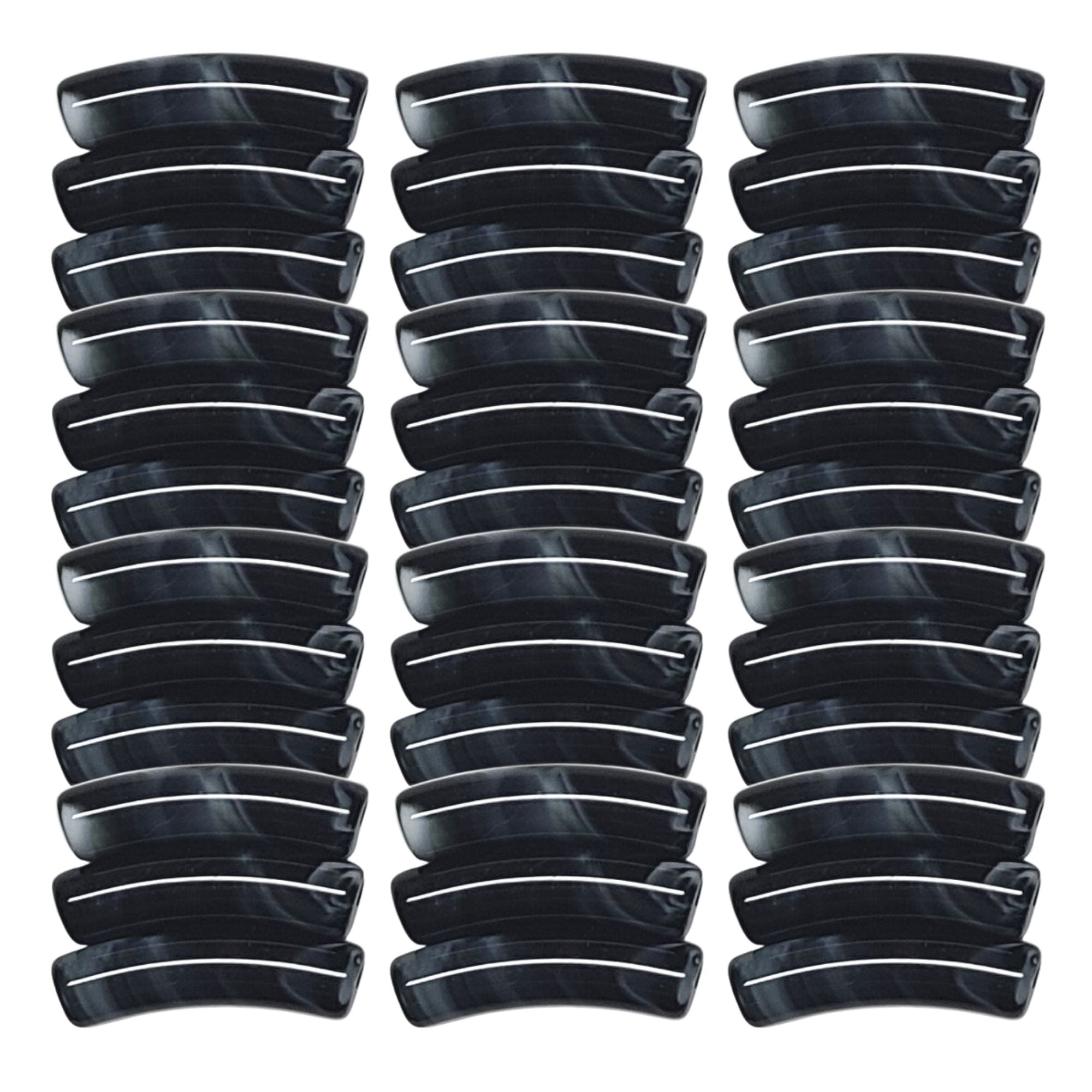 ARTSHOP TINY Tubes Perles résine noir marbré 5MM x10