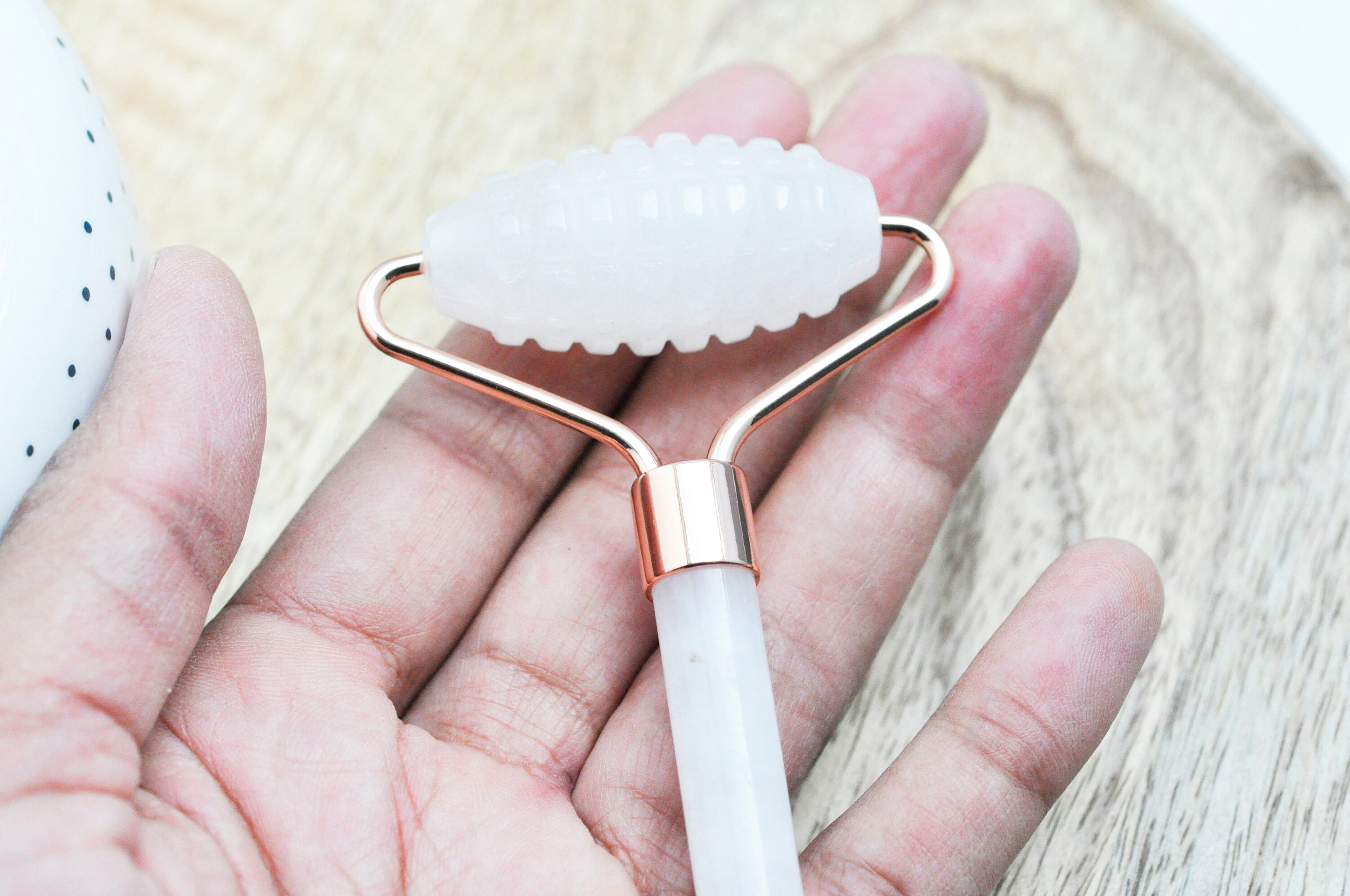 Gingerlily Rouleau massage quartz rose or rose 14,3 cm