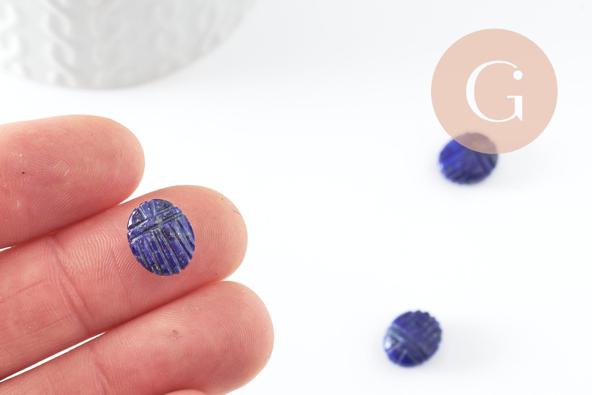 Gingerlily Perle scarabée lapis lazuli 13mm x1 AAA