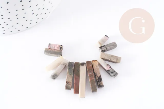 Gingerlily perles rectangle jaspe naturel 10-30mm x13