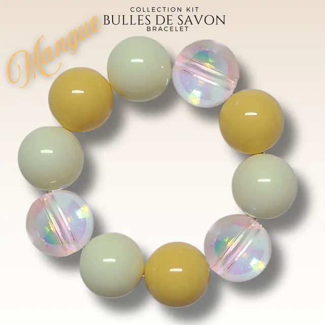 Artshop Guimauve kit bracelet perles acryliques mangue 20mm