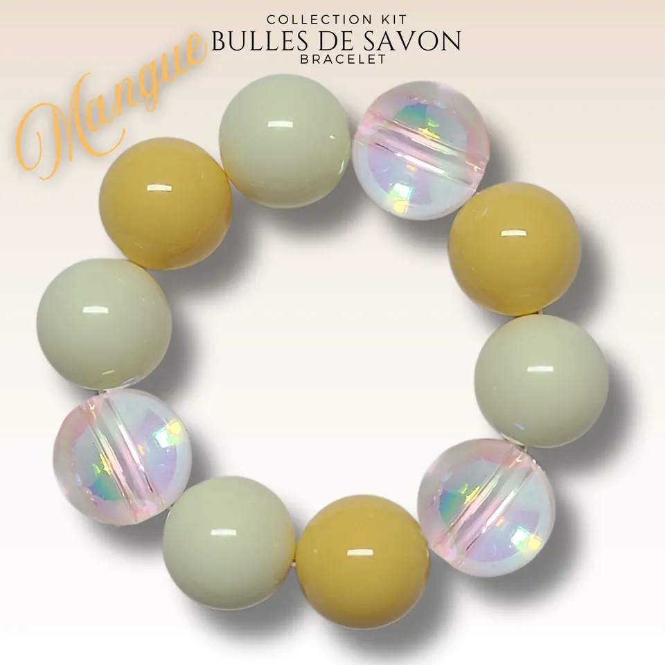Artshop Guimauve kit bracelet perles acryliques mangue 20mm