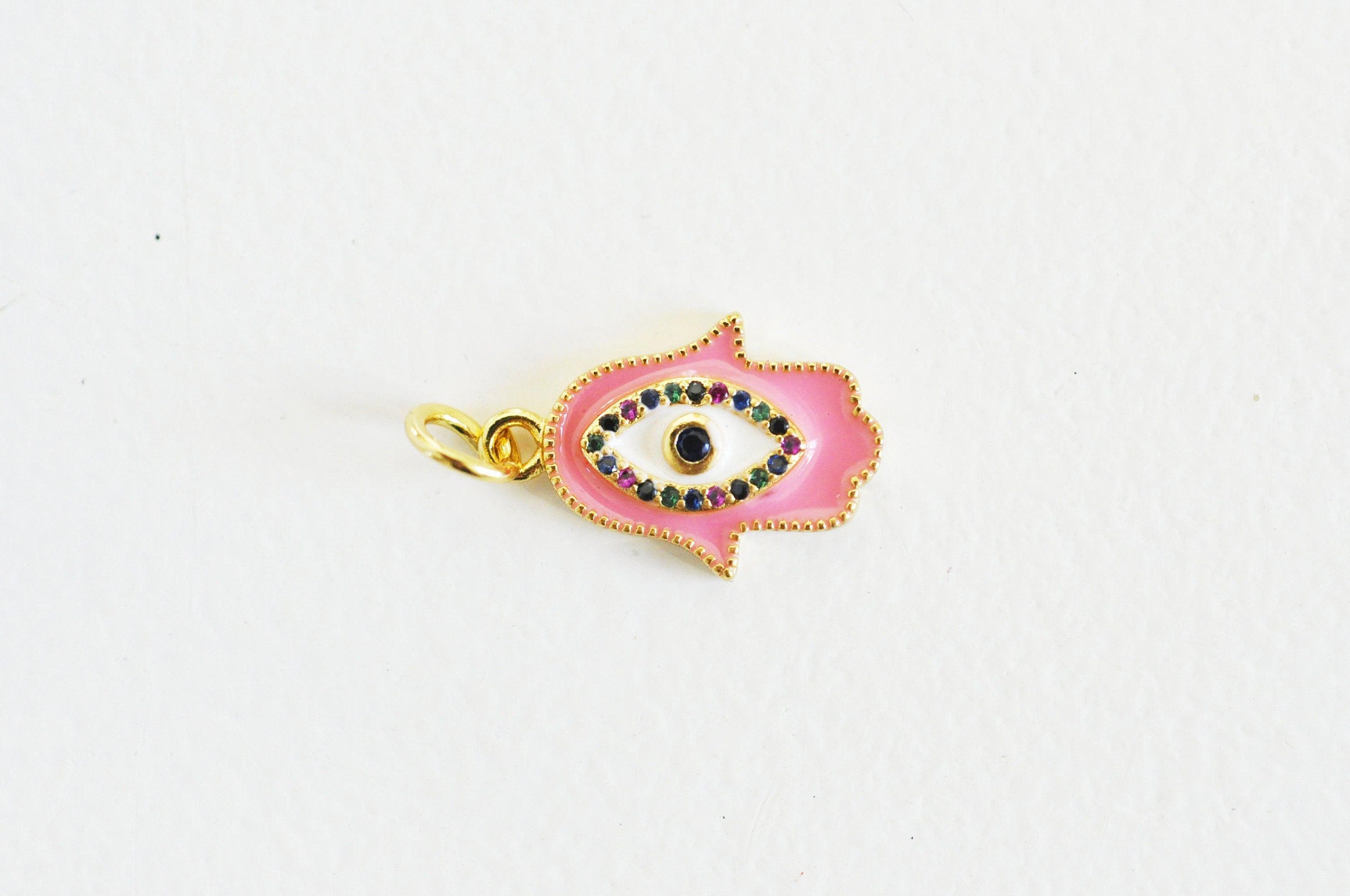 Gingerlily Pendentifs G4804 breloque main fatma laiton doré noir