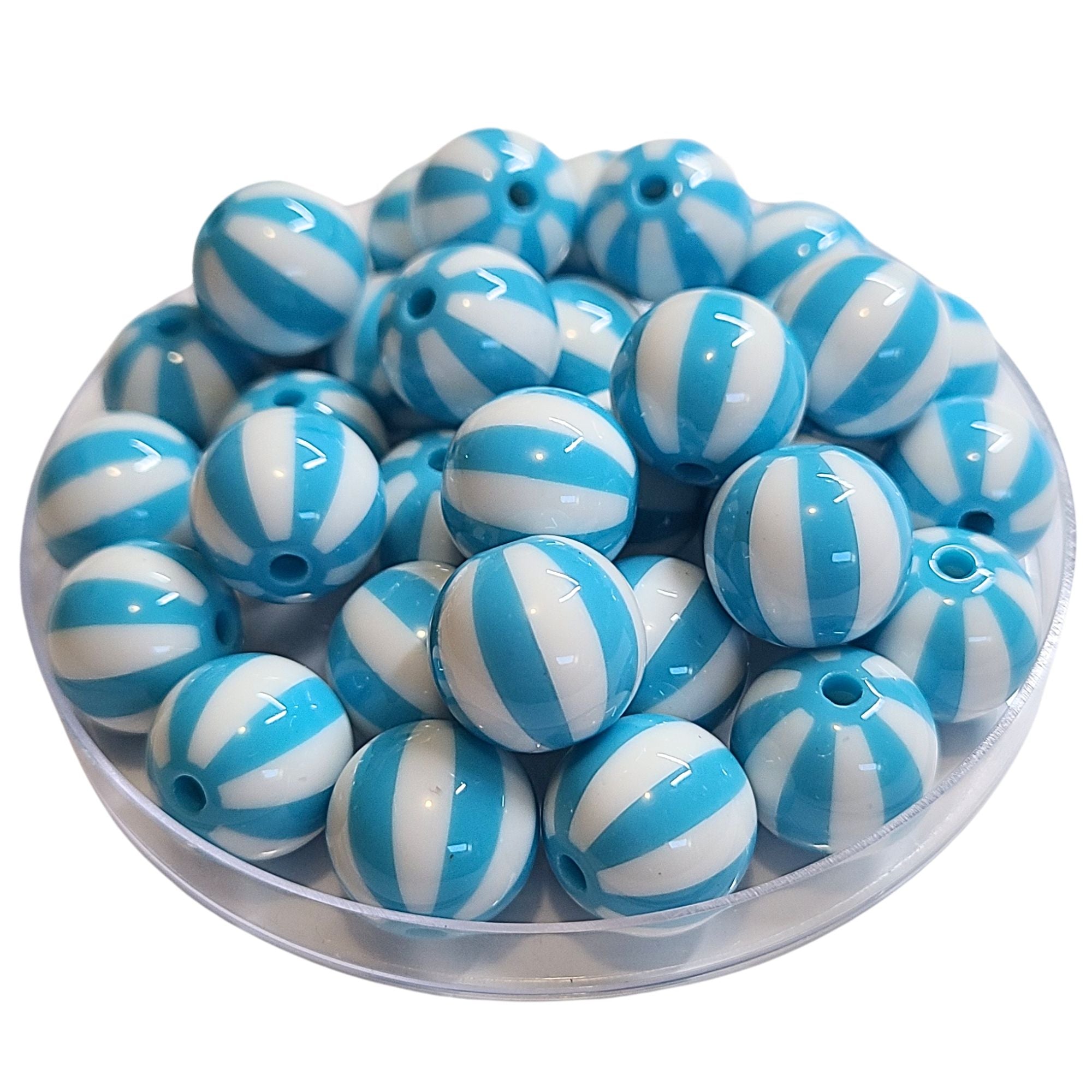 ARTSHOP Boules 16MM 216 perles cyan rayées x15
