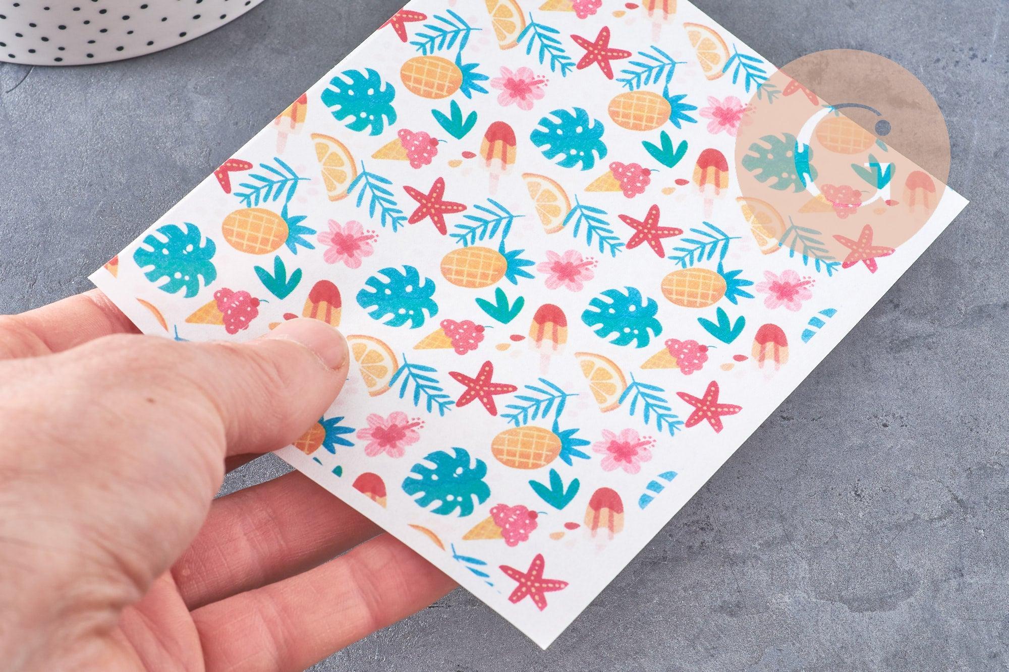 Gingerlily Pâte polymère G10769 feuille transfert vacances 14x10cm