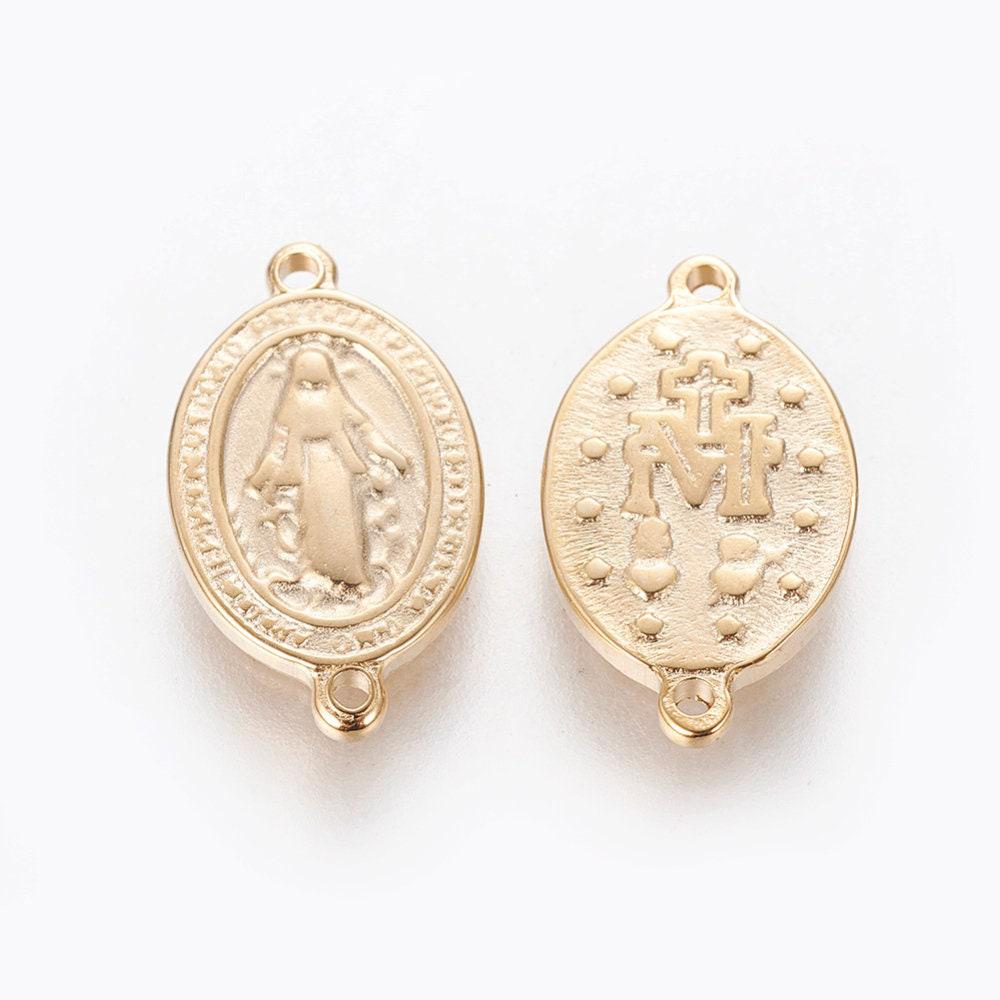 Gingerlily G4320 pendentif Vierge Marie acier doré 15mm