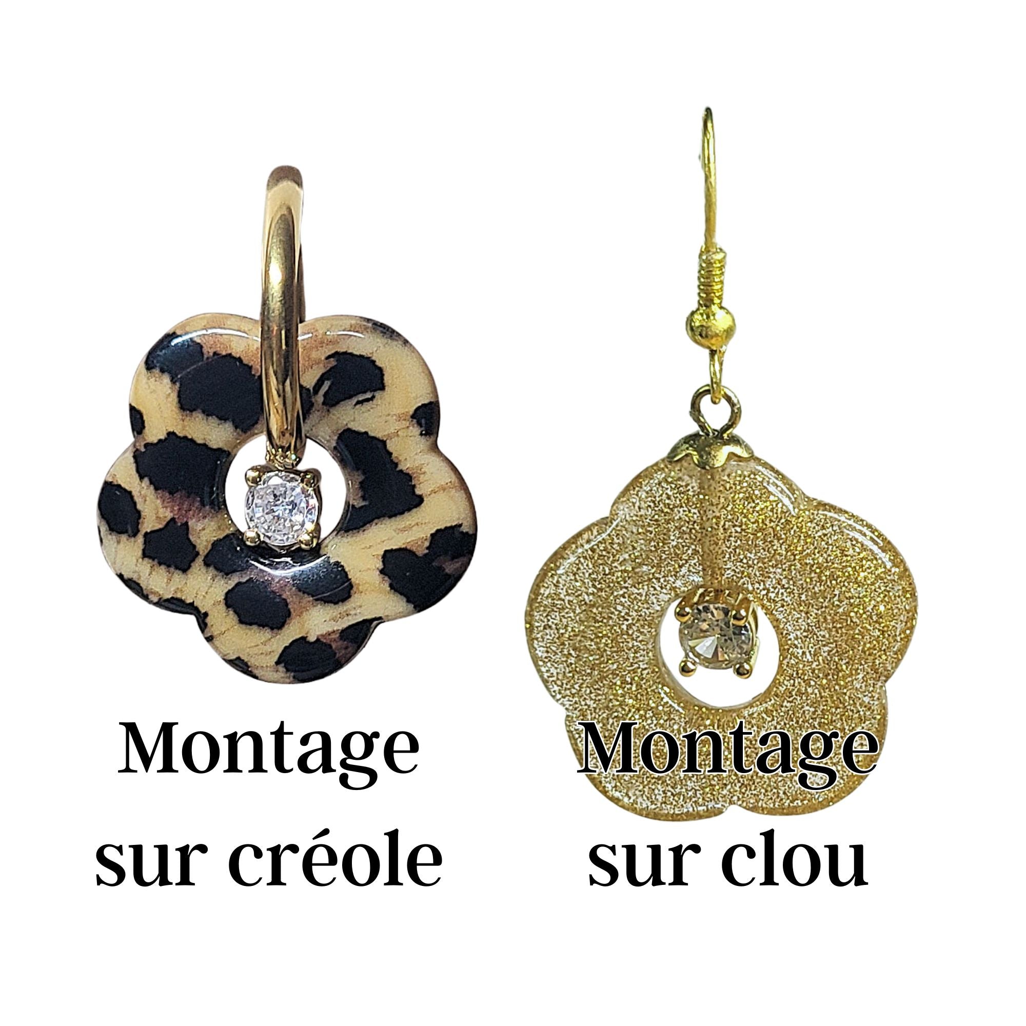 ARTSHOP Strass cœur fleur Capucine doré zircon 8 mm x10
