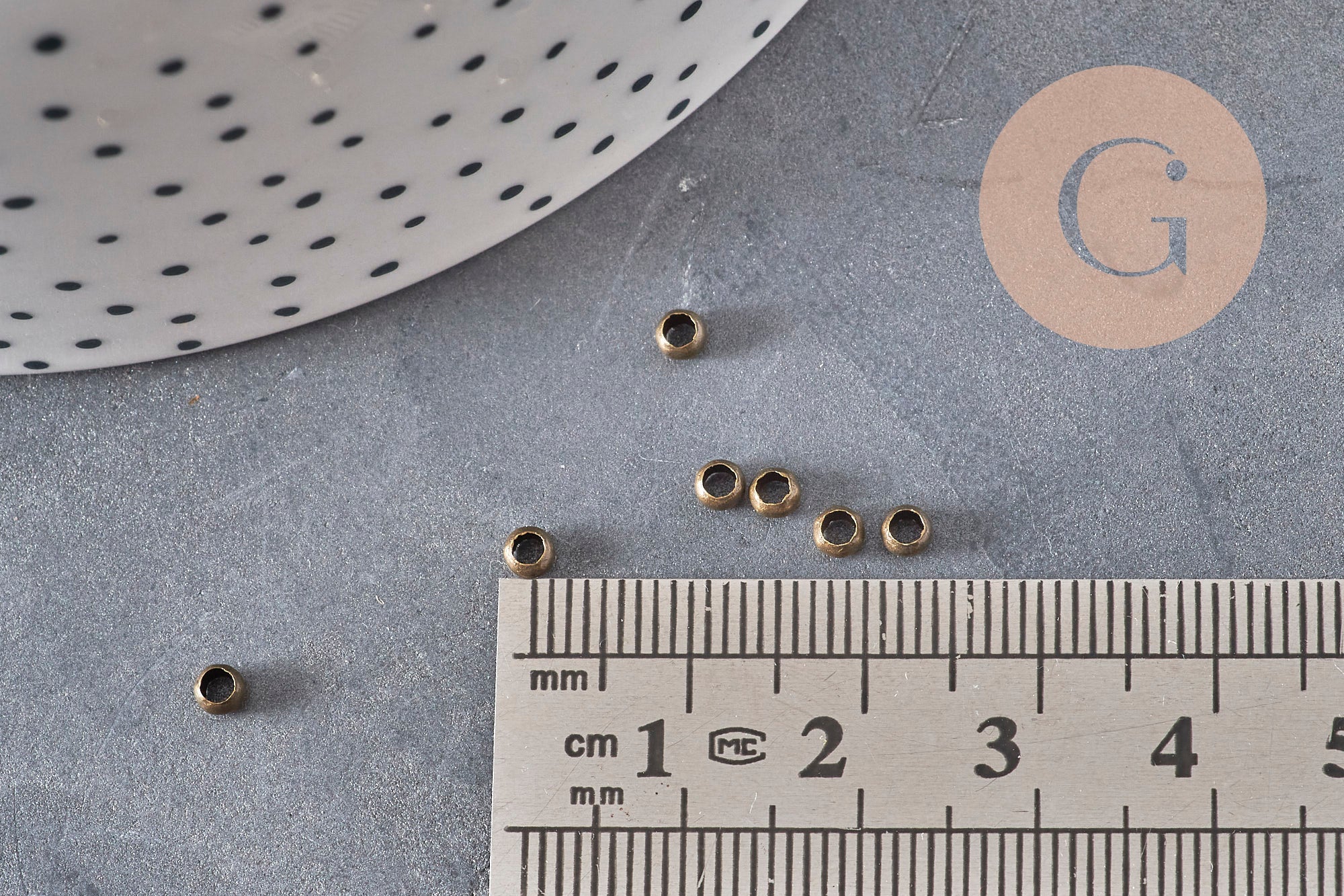 Gingerlily Perles à écraser laiton bronze 3x2 mm 2 grammes