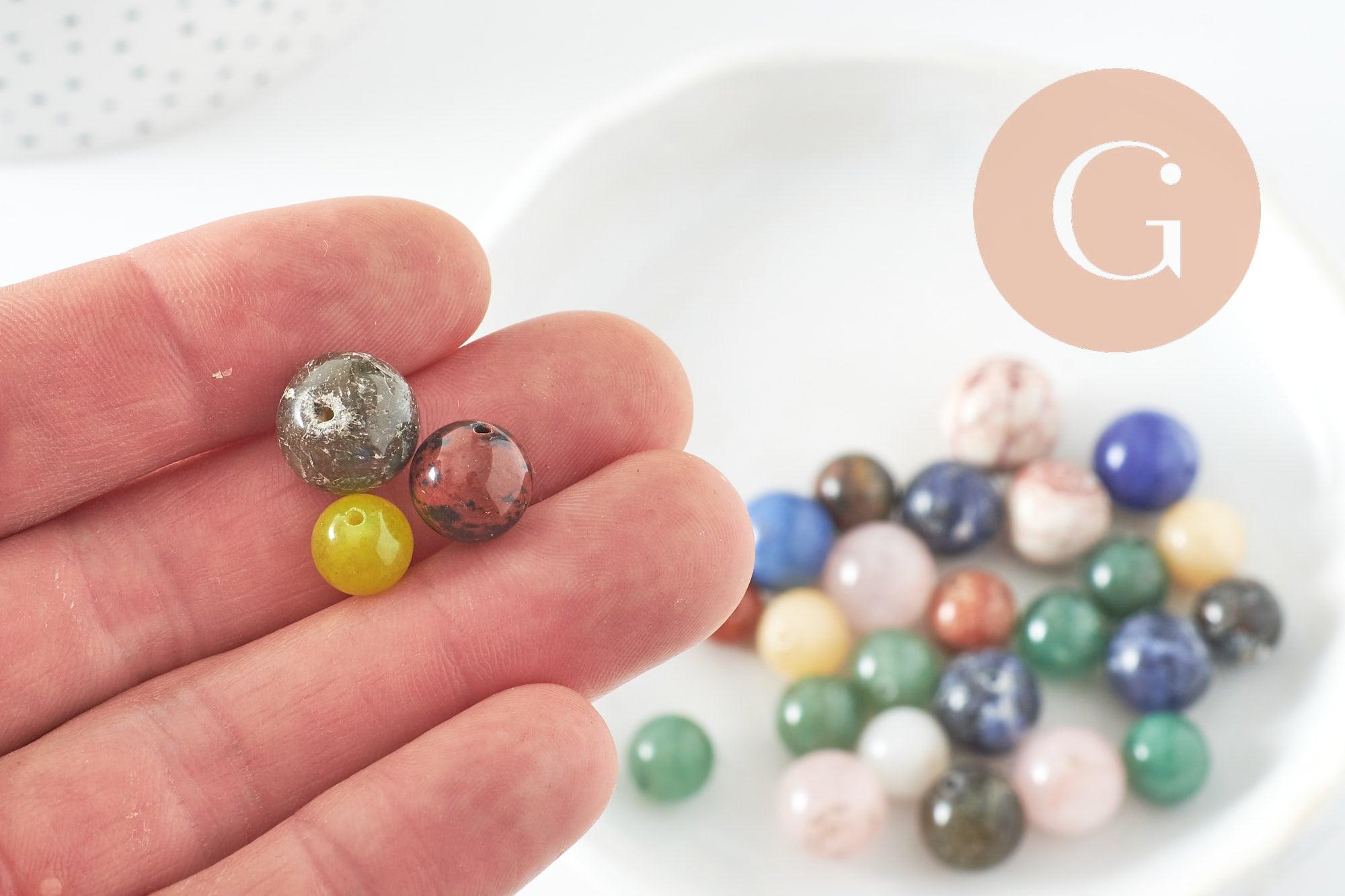 Gingerlily Perles pierre naturelle rondes 4-16mm 50g