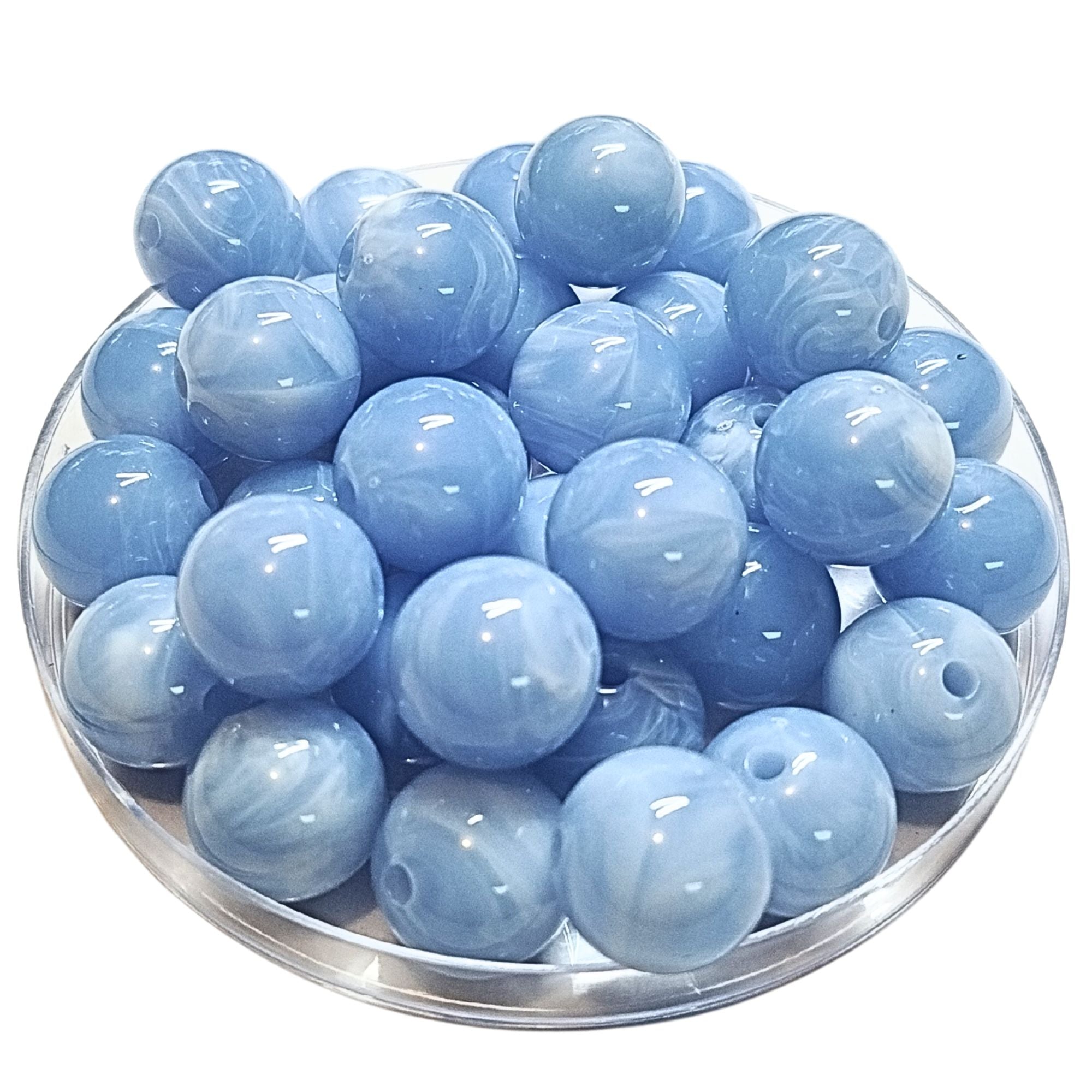 ARTSHOP 253 boules acrylique bleu ciel marbré 16mm x15