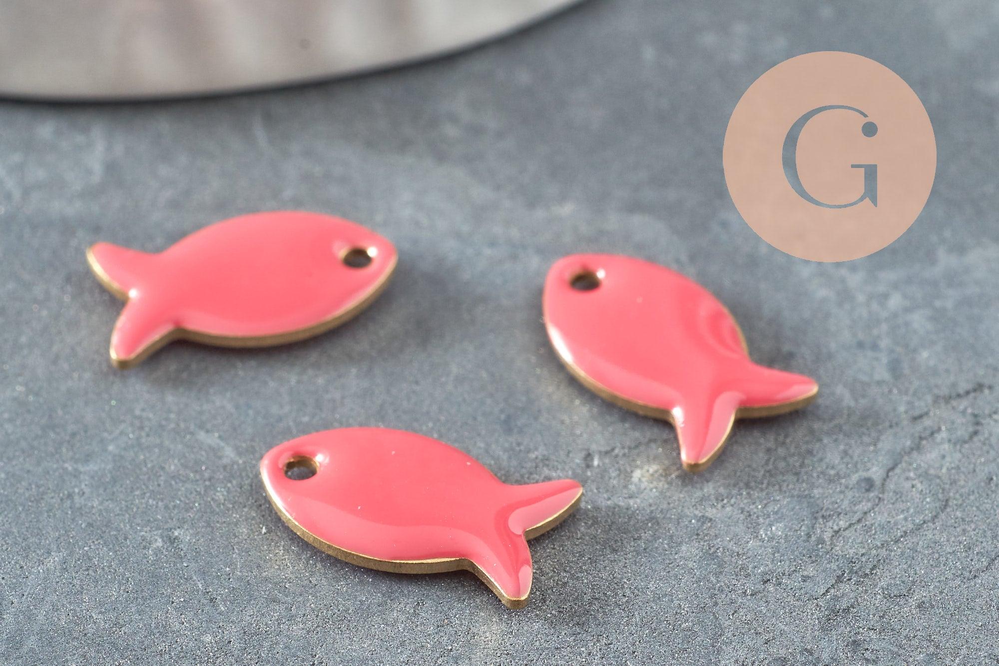 Gingerlily Pendentifs G10130 pendentif poisson rose 13,5mm x2