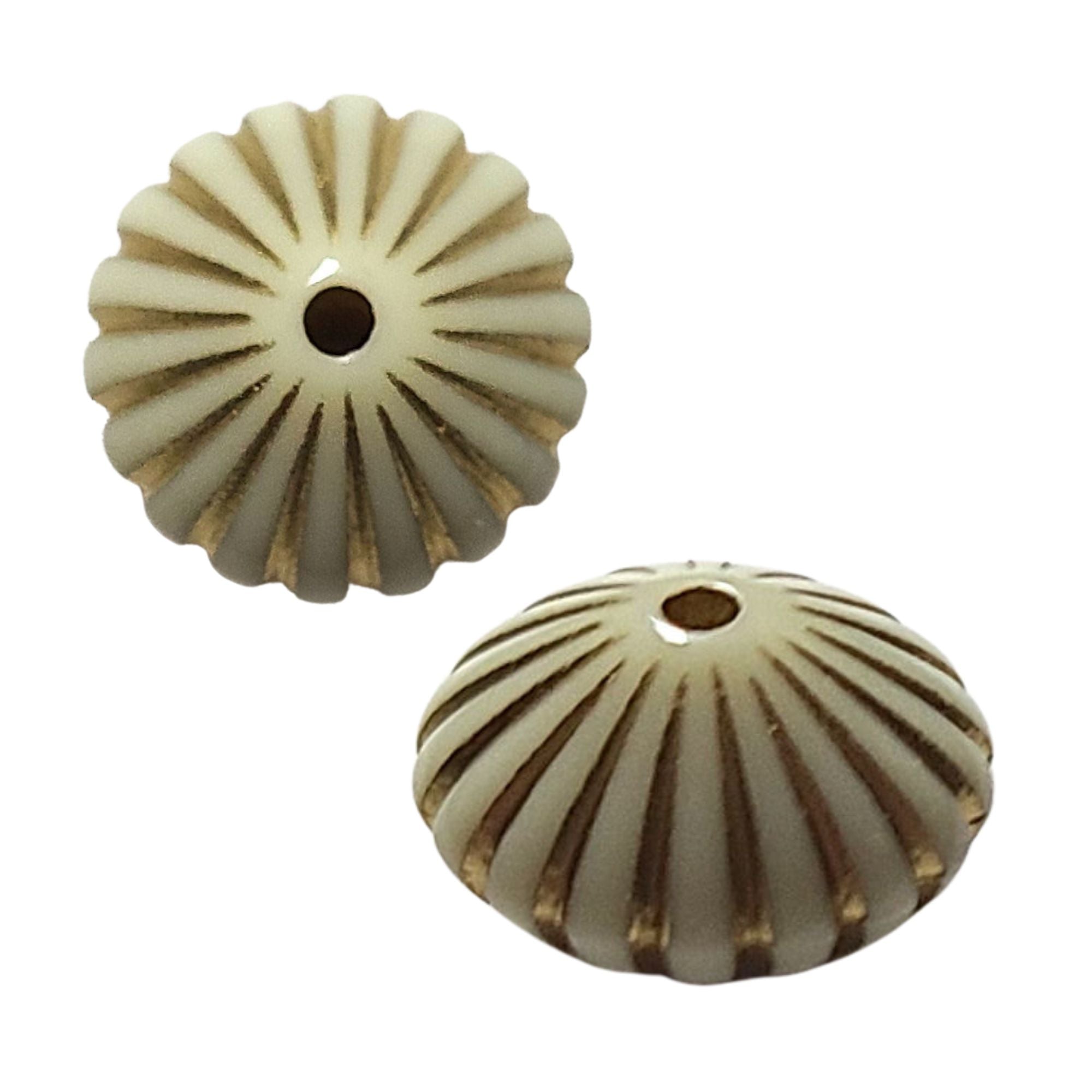 ARTSHOP Perles Vintage toupie ivoire 1027 15mm