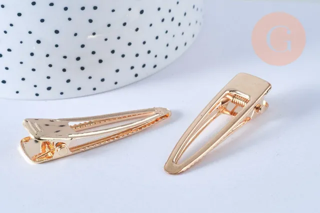 Gingerlily Accessoires cheveux support barrette métal doré x2