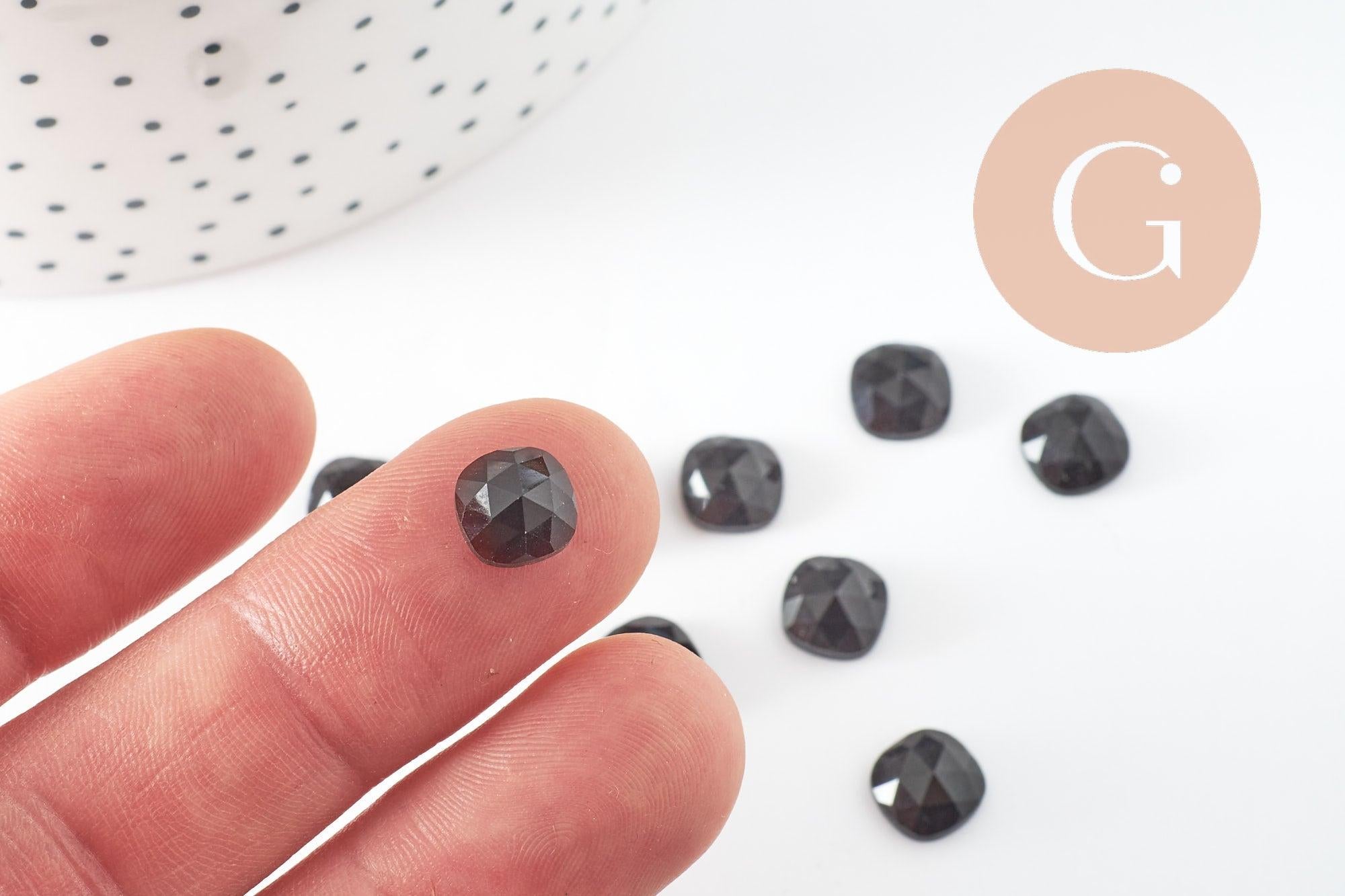 Gingerlily Pierres cabochon carré obsidienne naturelle 8x8mm x1