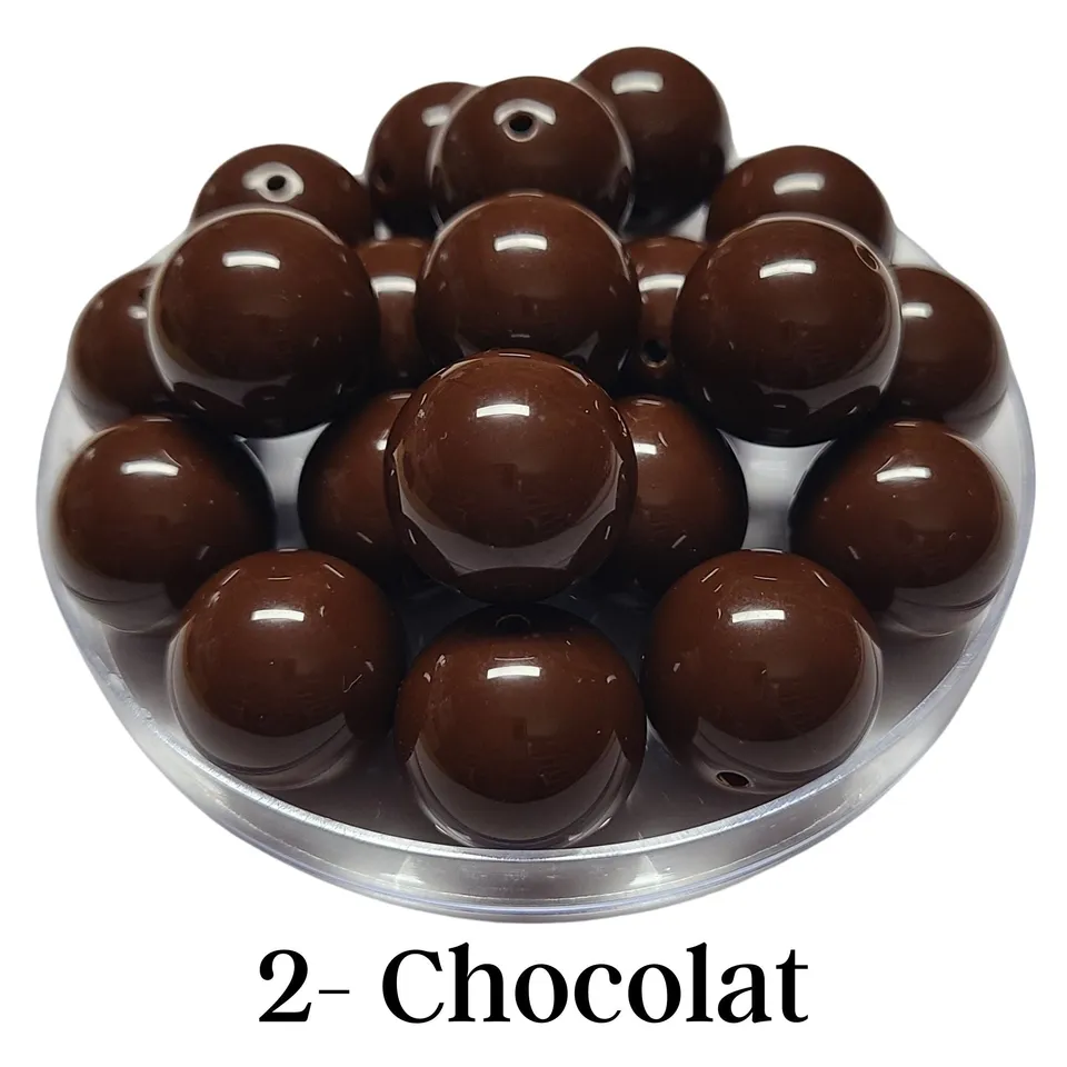 ARTSHOP Boules 20MM 2 perle chocolat x1 acrylique