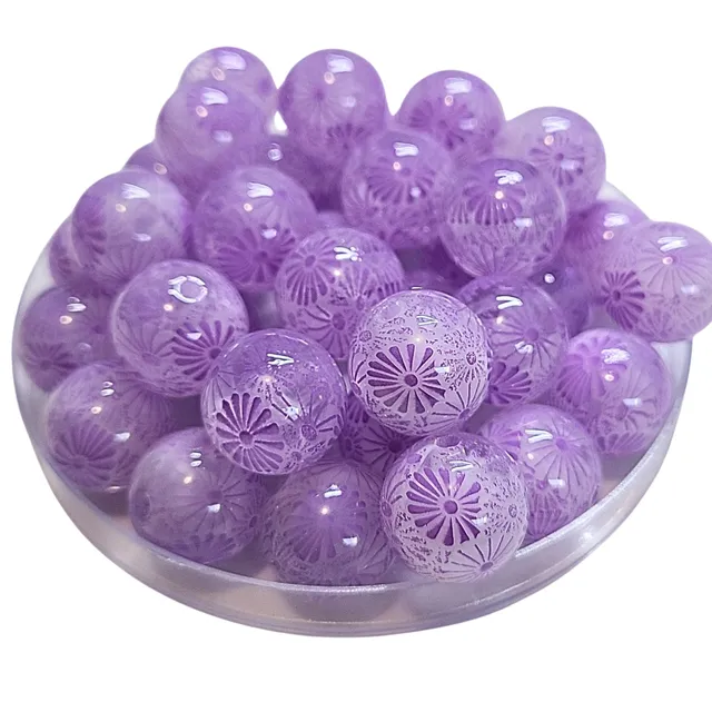 ARTSHOP Boules 16MM 330 Boule Acrylique Mauve Fleurs x1