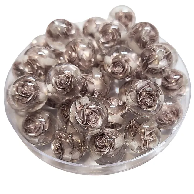 ARTSHOP Boules 16MM 305 Prune perle fleur x1