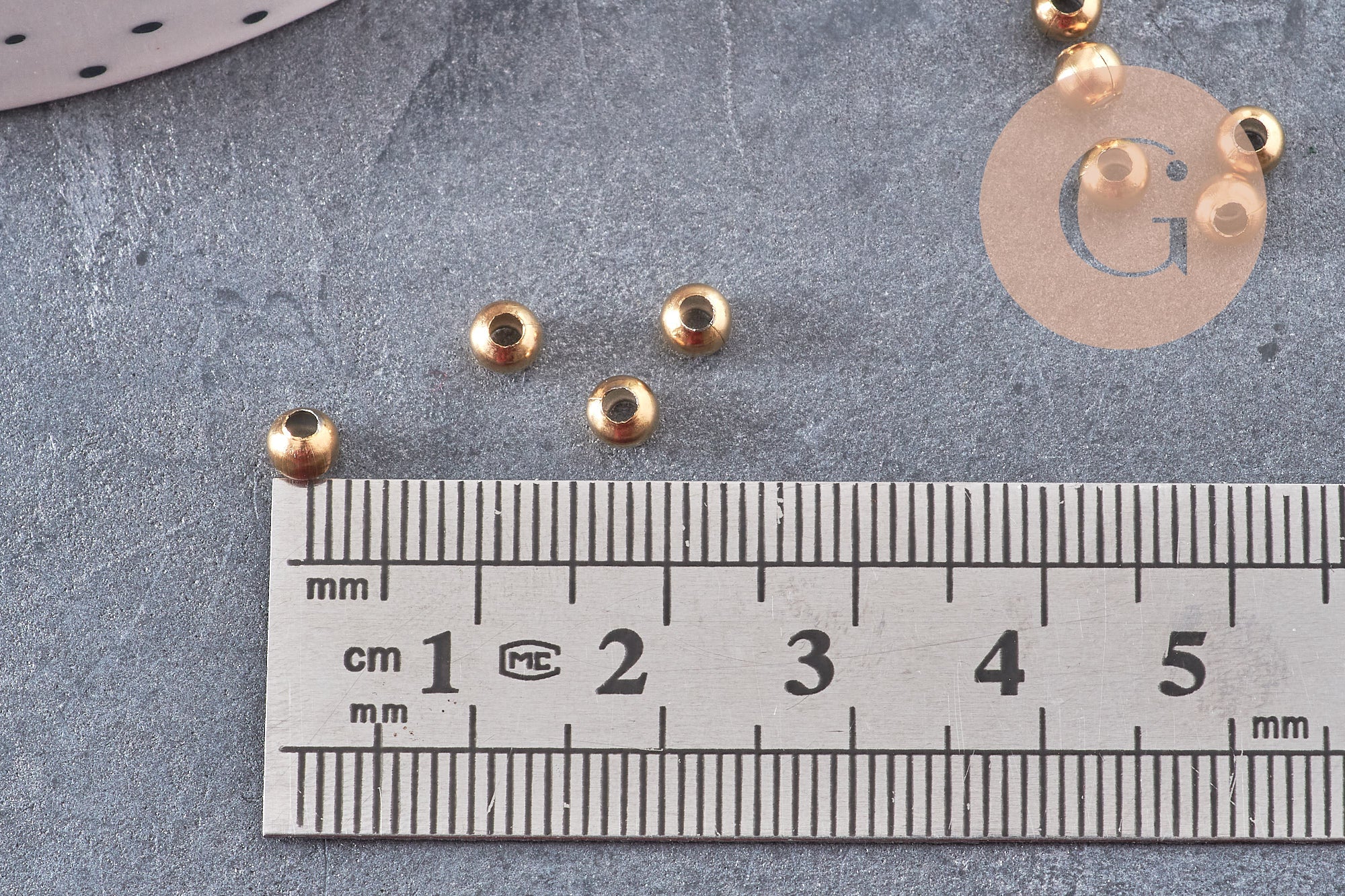 Gingerlily Perles intercalaires acier doré 4mm x10
