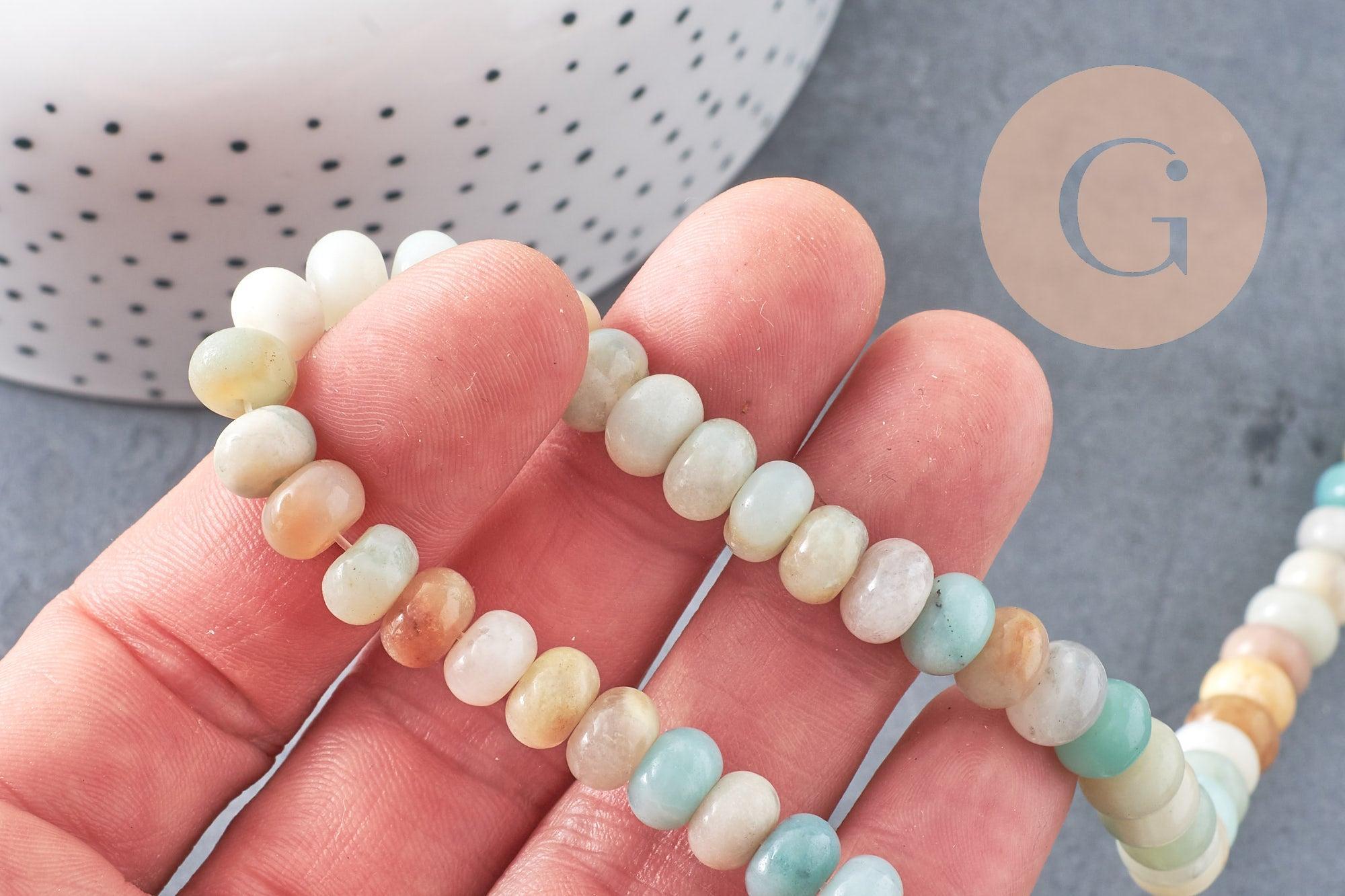Gingerlily Perles amazonite rondelle 8x5mm fil 40cm G4716